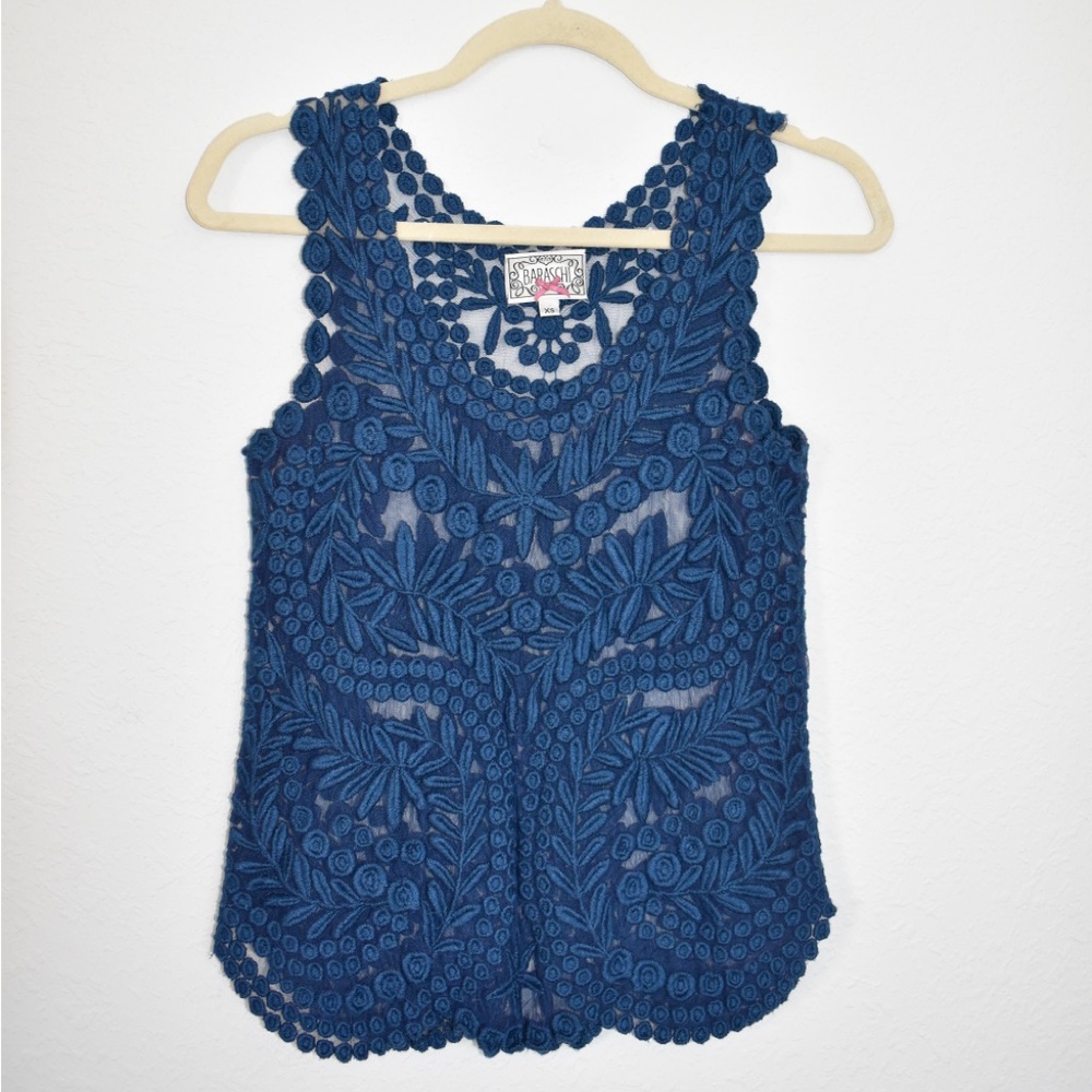 Turquoise Lace Tank Top by Baraschi from Anthropologie size XS